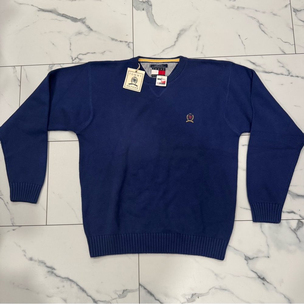 Vintage Y2K Tommy Hilfiger Men's Blue Sweater size XL NWT